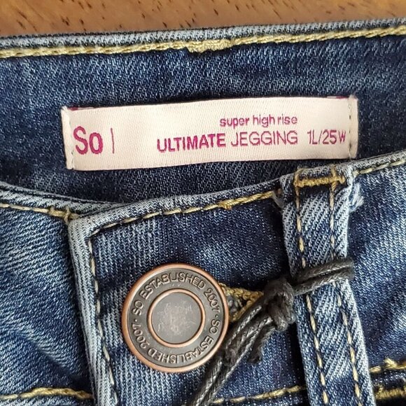 So Super High Rise Ultimate Jegging 1L/25W Skinny Fit Distressed Stretch 25x31 - Picture 6 of 13